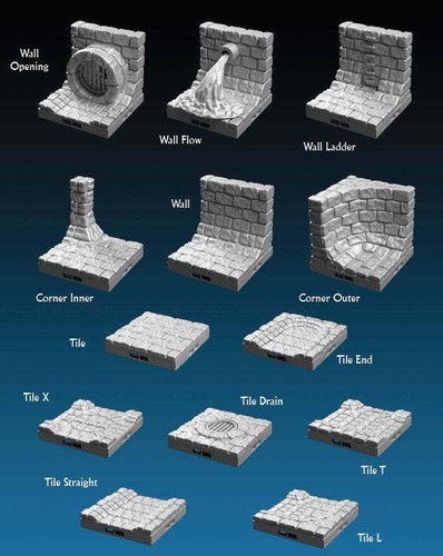 Sewer Tiles - DragonLock - DND - Pathfinder - RPG - Dungeon & Dragons - 28 mm / - Picture 3 of 18