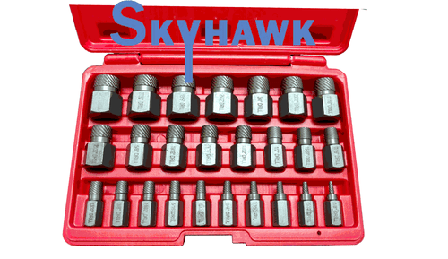 25-pc Multi-Spline Screw Extractor Set Hex Head Bit Socket Wrench Bolt Remover - Bild 2 von 2