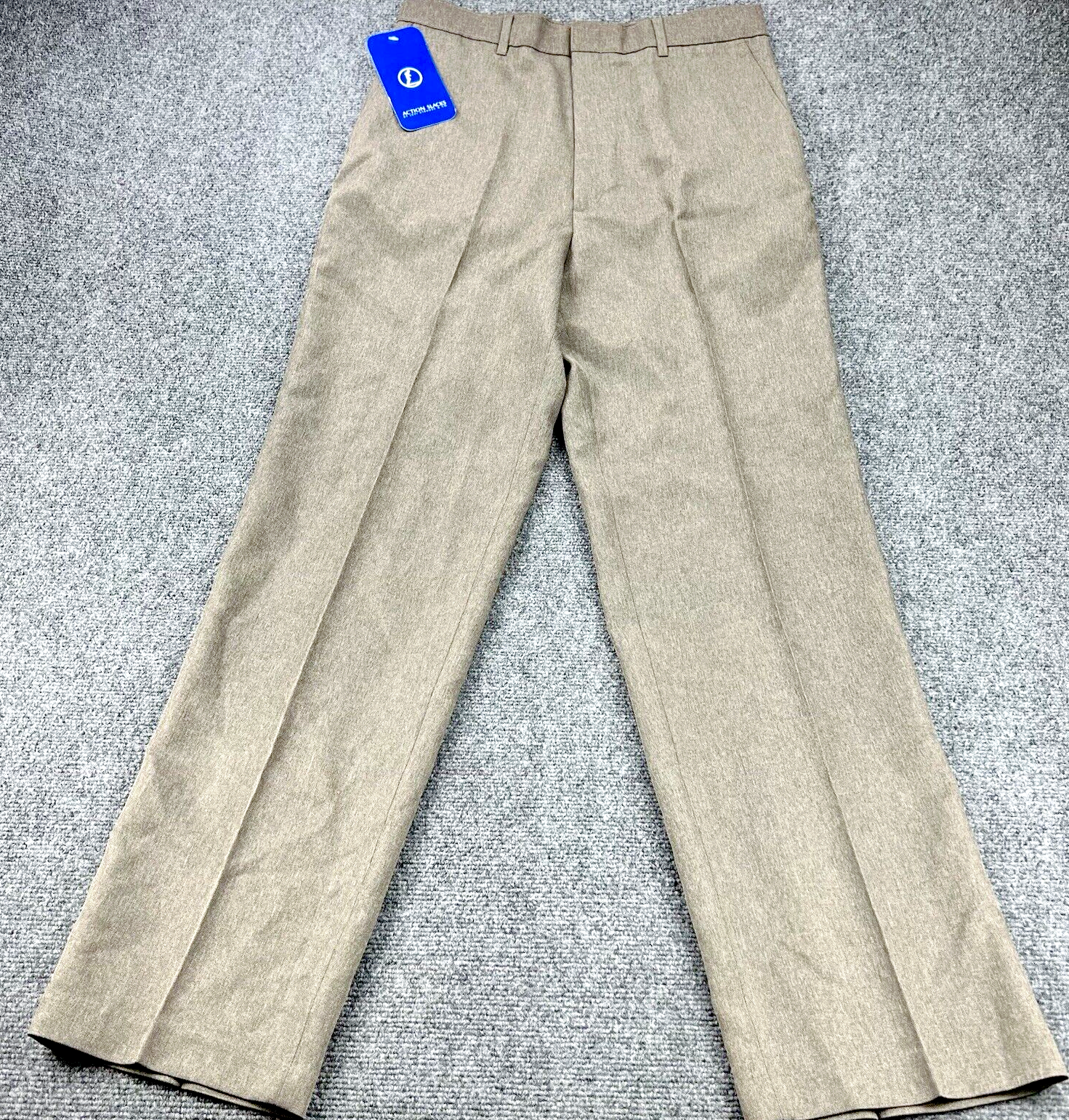 Vintage Levis Action Slacks Mens 34x34 Brown Flat Dress Pants Dacron Polyester