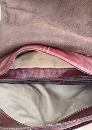 GIANNI CONTI Tan Handbag Leather Shoulder Bag Flap Saddle Bag Italian Leather. - Picture 7 of 14
