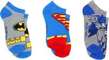 DC Comics   Little Boys' Batman  Superman 3-Pack Socks   Fits Shoe size 10-4