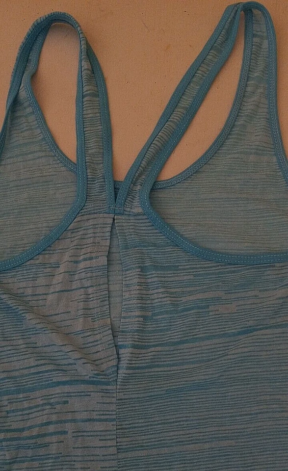 Camiseta sin mangas Kyodan mezcla algodón azul burnout espalda deportiva talla XS Foto 3 de 4