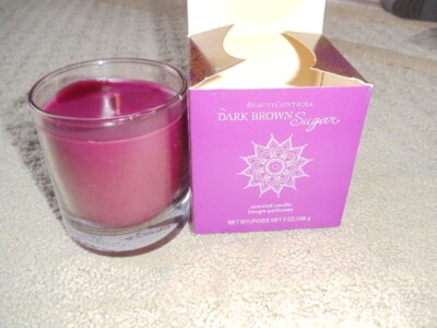 NEW NIB Beauticontrol Dark Brown Sugar Scented Candle 7 Oz Rare