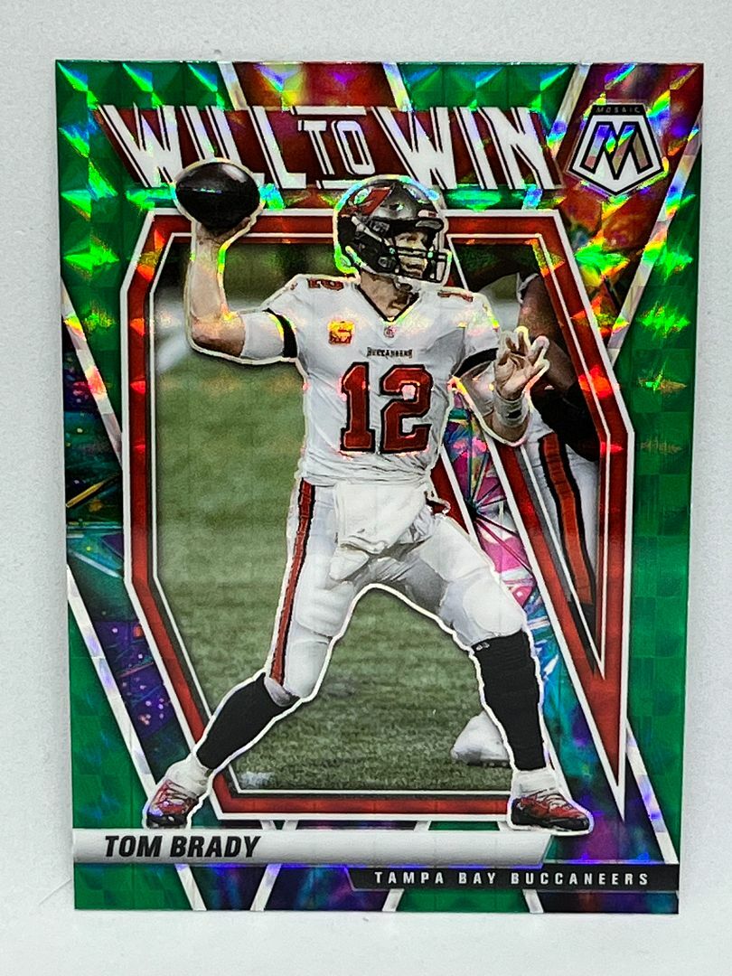 u*2様 ★一週間限定価格★英国製★BRADYブレディー★迷彩柄メッセンジャーバ 2021 Panini Mosaic Tom Brady Will to Win Green Prizm Buccaneers