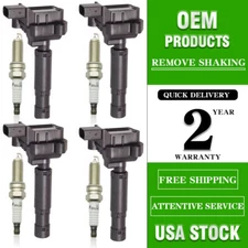 ✅ 4X Ignition Coil + 4X Spark Plugs For Mercedes-Benz C250 SLK250 1.8L L4 UF658