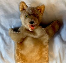 Steiff Mohair Wolf Hand Puppet Loopy - Vintage