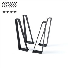 16 Inch Trapezoid Furniture Legs Set of 4 Solid Iron Legs for Table Bench Rustic