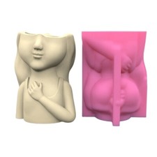 Girl Holder Silicone Mold Cartoon Flower Pots Mold Tray Mold Decor