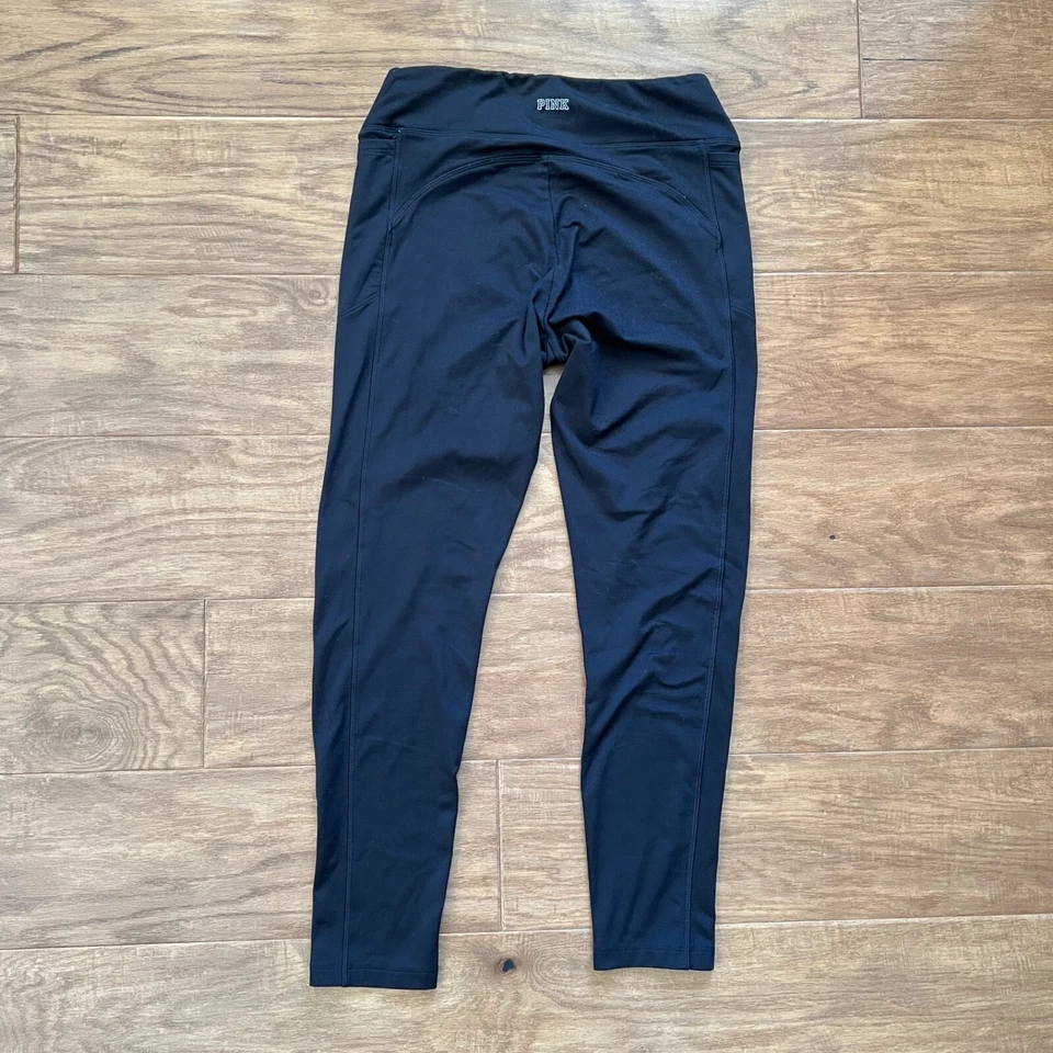 PINK Victoria's Secret Cozy Leggings Women's Size L Black Fleece Lined - Image 2 of 4