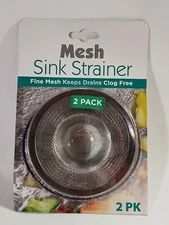 Sink Strainer, Mesh 2 Pack, Fine Mesh Keeps Drains Clog Free SET OF TWO