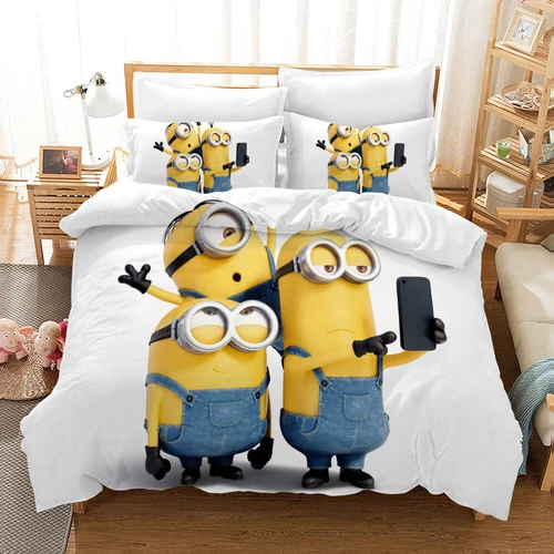 Minions Cartoon Donna Duvet Cover Bedding Set Pillowcases Single Double Queen - Bild 2 von 32