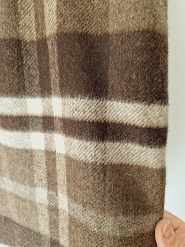 House of Bruar Skirt Wool 100% Pure Check Tartan Midi Skirt Pockets 16 18 Brown - Picture 3 of 8