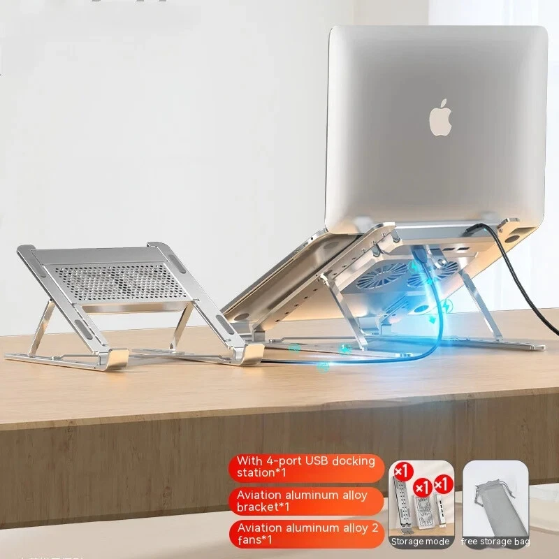 Laptop Stand with cooling fan Foldable lift Notebook holder aluminum alloy with