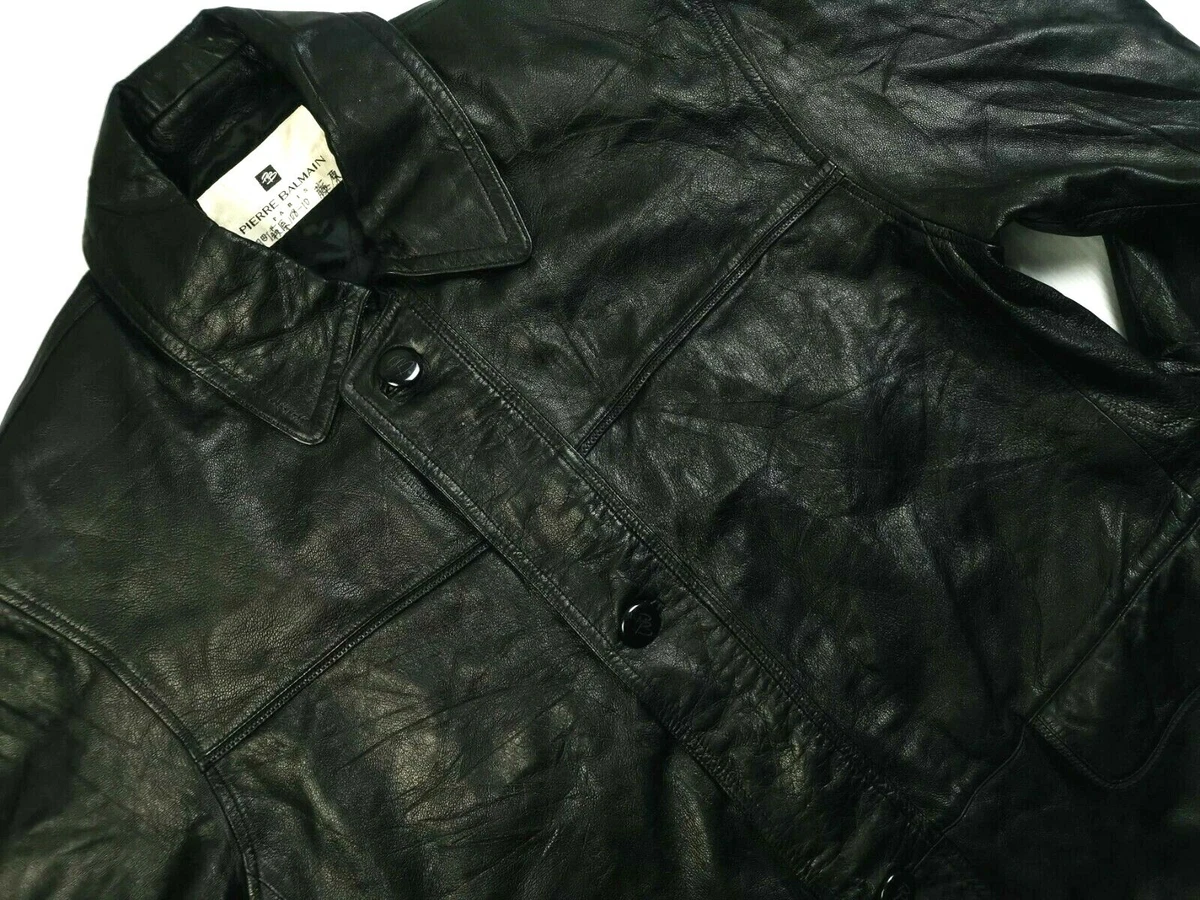 Snor type Du bliver bedre HOT VINTAGE JAPAN Men PIERRE BALMAIN @ 4 PCKS BLACK LEATHER BLAZER COAT  JACKET L | eBay