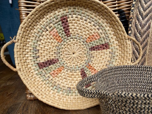 X3 Cesta Colección Bobina Manijas Tejidas Gokwe Almacenamiento Yute Mimbre Paja Bandeja - Imagen 3 de 15