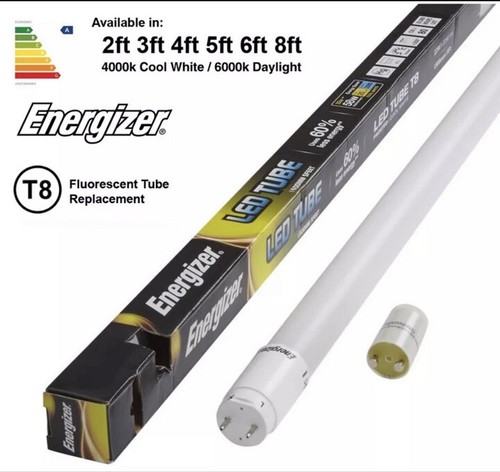 100 x Energizer T8 5ft 22w 6500k Rura LED Matowa c/w DARMOWY rozrusznik - Zdjęcie 1 z 2