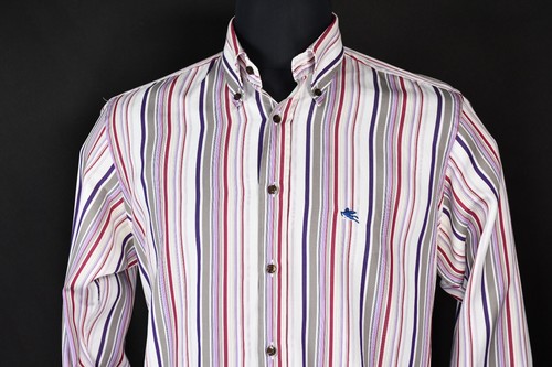 Etro Milano Men's Button Down Striped Shirt size 42 - 第 1/8 張圖片