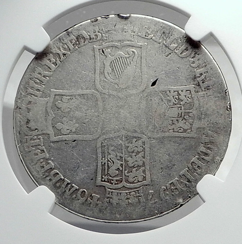 1746 GREAT BRITAIN UK George II 1/2 LIMA Crown Coin w SPANISH SILVER NGC i80067 - Image 2 of 4