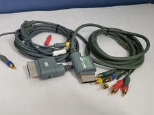 Lot of 2 Genuine OEM Microsoft Xbox 360 Component HD AV Cable Composite RCA HDTV
