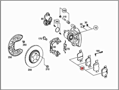 Genuine MERCEDES Glc C253 X253 Ts disk brake pad Parts kit 