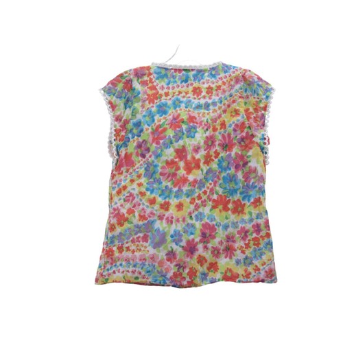 Talbots Petites mehrfarbiges Shirt-Top mit Blumendruck und gewelltem Besatz Gr. P - Bild 2 von 3