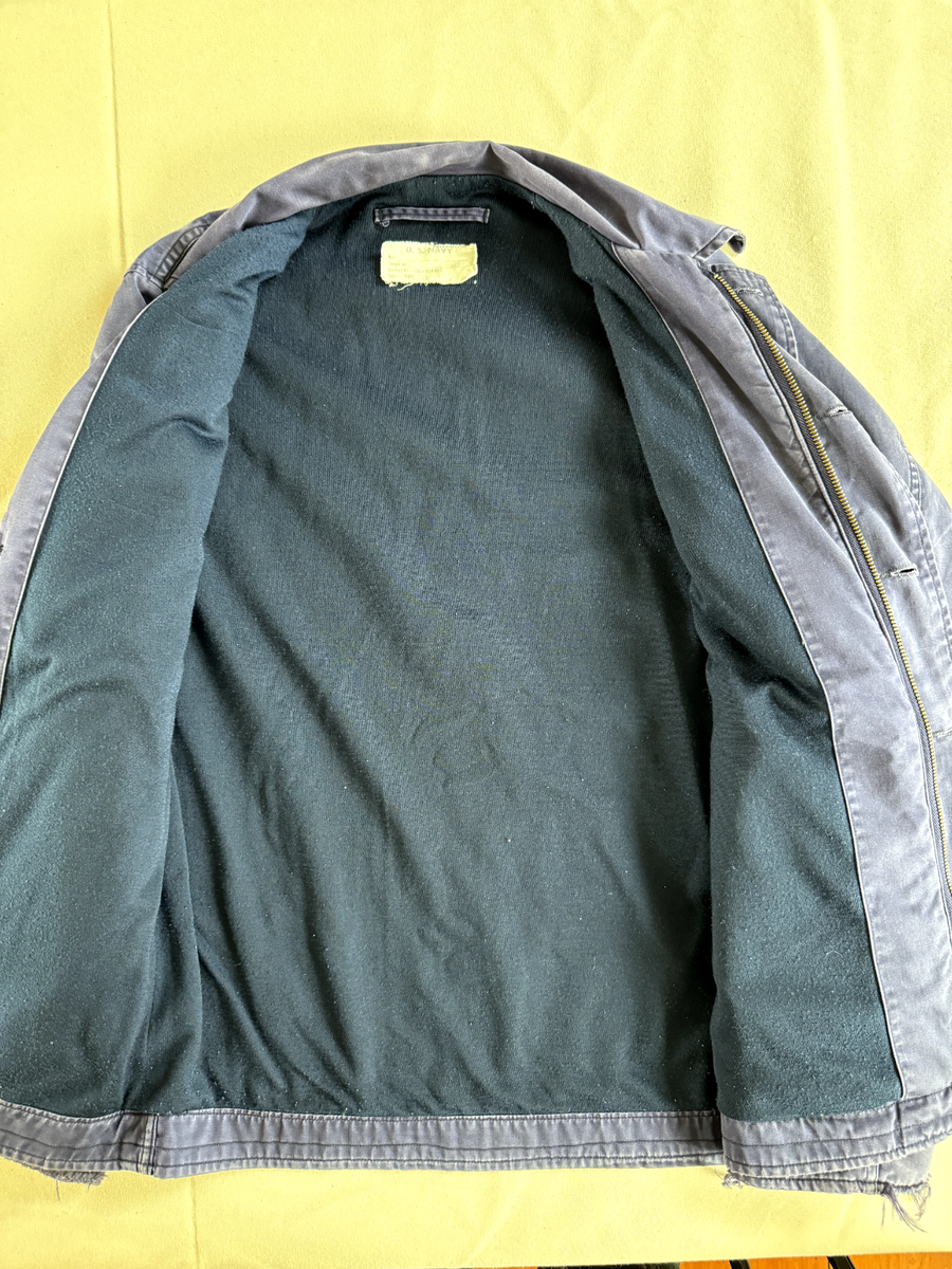 Vintage 70s USN N4 Utility Deck Jacket Blue US Navy Vietnam Vintage 70s USN N4 Utility Deck Jacket Blue US Navy Vietnam