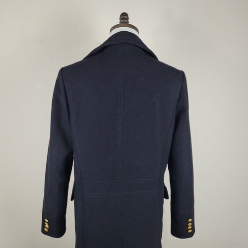 Express Pea Coat Mens Small Black Coat Naval Military Double Breasted Wool Blend - Picture 9 of 13