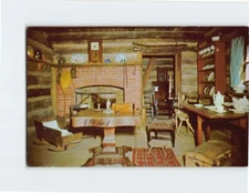 Postcard Interior Samuel Hill Cabin Illinois USA