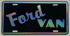 RETRO 1970'S PRISM FORD VAN METAL LICENSE PLATE SHAG CARPET CUSTOM ECONOLINE 