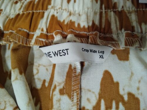 Nine West Wide Leg Crop Pants Size XL Cinnamon/White New $48 (BT001K) - Picture 6 of 9