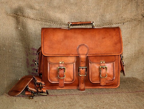 Borselli Uomo Borsa Messaggero Uomo In Vera Pelle Vintage - Per Laptop Fino A 15, Stile Business, Fatta A Mano In India Borsa Messenger Pelle Uomo