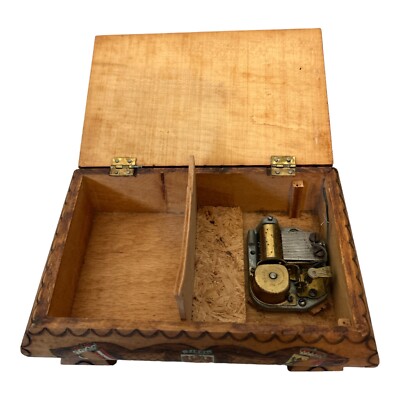 Brahma Waltzer Music Box Approx 6.5” x 4” Wooden Swiss Movement