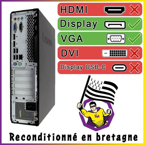 PC Lenovo M710s SFF Bildschirm 27 " Intel G4400 RAM 8Go SSD 240Go W11 Wifi - Bild 7 von 7