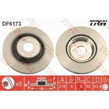 TRW 2x Bremsscheibe hinten 278 Voll für Suzuki SX4 GY EY Swift III MZ
