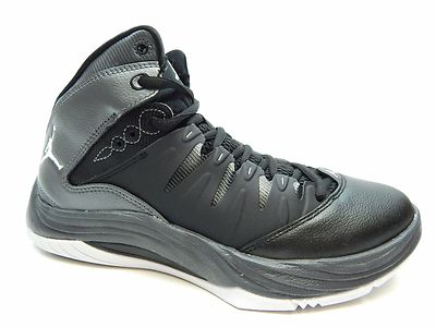 JORDAN MEN'S PRIME FLY BLACK WHITE DARK GREY BASKETBALL SHOES SIZE 7.5