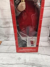Vintage Telco Motionettes Of Christmas Santa Illuminated & Animated Works Great 