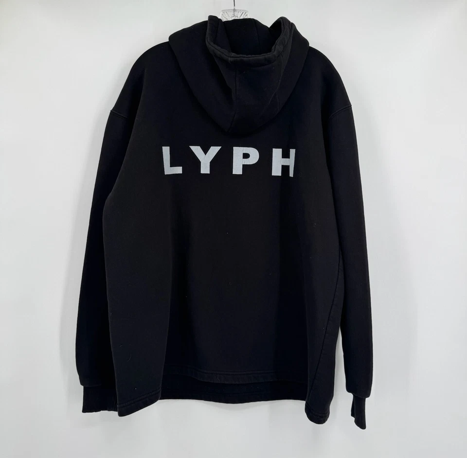 Urban Outfitters x Lyph Hombres Negro Detalle Cinta Algodón Sudadera con Capucha Talla L Foto 4 de 4