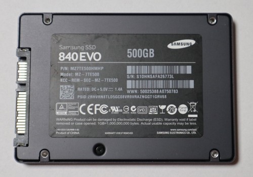 Samsung 840 EVO 500GB 2.5 Zoll SATA-III 6 Gb/s MZ-7TE500 SSD 500 GB