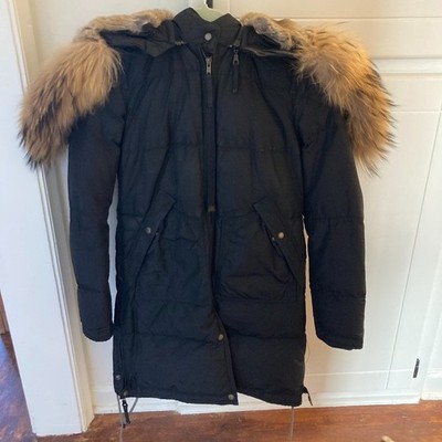 Parajumpers Long Bear Masterpiece Series Women s XS Black Down Coat Fur Hood