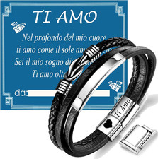 Regali Natale San Valentino per Lui Uomo Mariti Fidanzati – Bracciale Da Uomo in