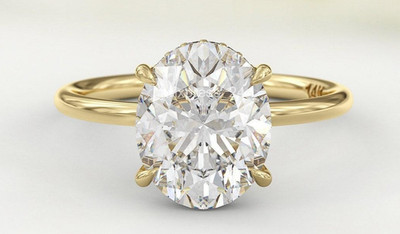 Festive Offer! 2CT Oval Lab Grown Diamond EF/VS Solitaire Ring 14k Yellow Gold