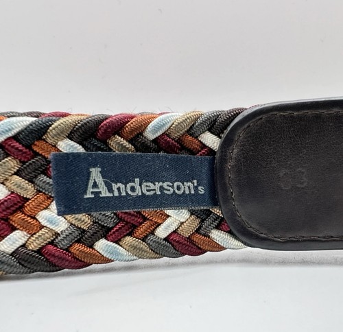 Anderson's Belt Woven Elastic Brown Tones Made in Italy Size 33 - Picture 6 of 10