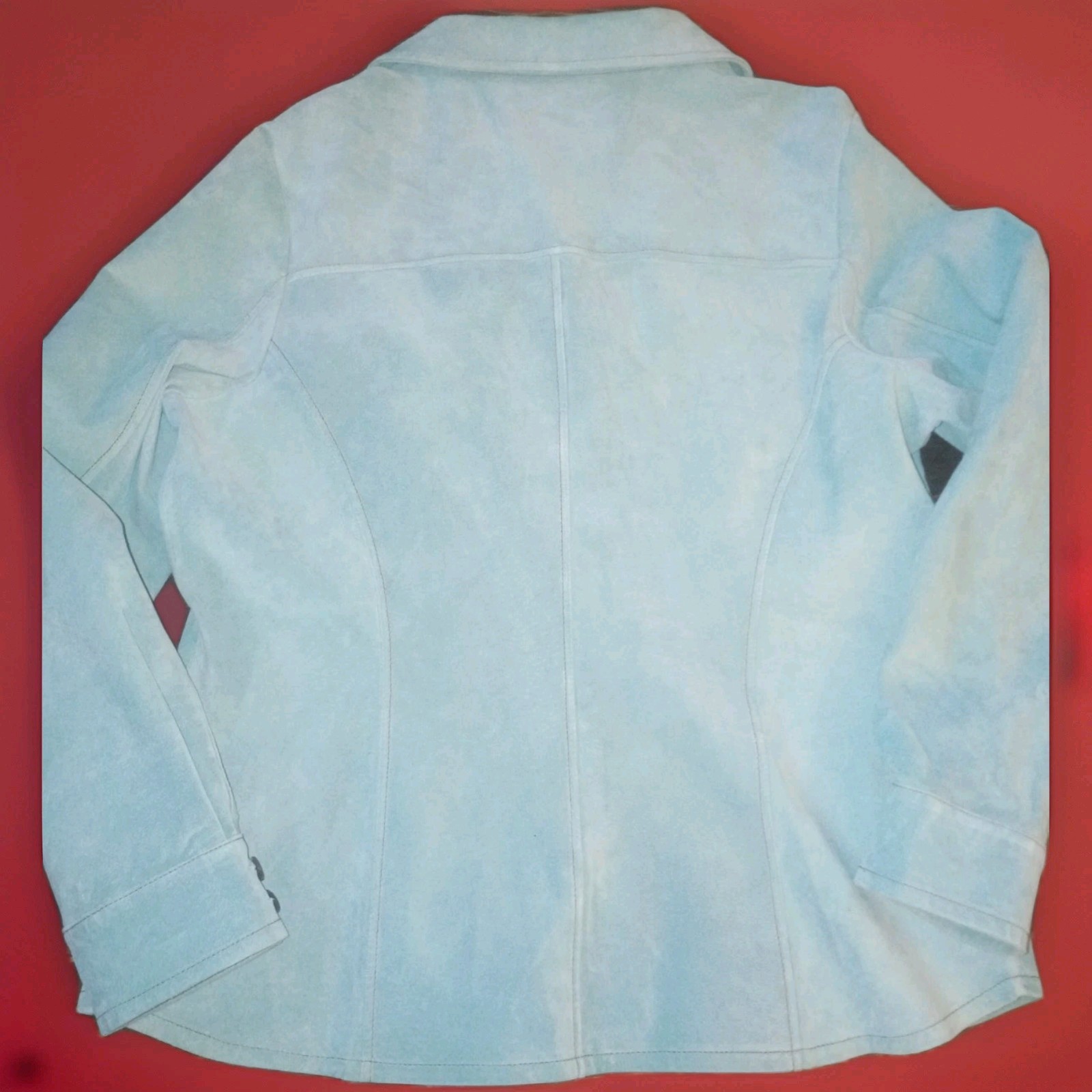 Pendleton 100% Pig Suede Leather Blue Button Up J… - image 5