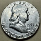 1953-S Silver Franklin Half Dollar 90% Silver - Avg Circulated
