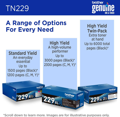 Genuine TN229C Cyan Standard Yield Printer Toner Cartridge - Print up to 1,200 P - 第 6/7 張圖片