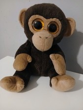 Ty Beanie Monkey Bananas 8 Inch Soft Toy  Sparkly Brown
