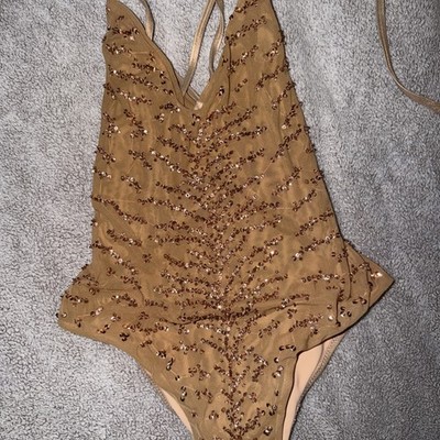 Beach Bunny swimwear 1piece, Gold,SiZe Small/Medium