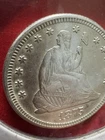 1875-P Seated Liberty Quarter Silver AU Details
