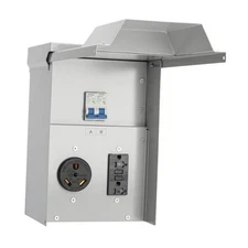  Temporary Power Outlet Panel, RV Panel Outlet with a 20, 30 Amp 30A+20A