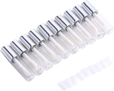 10 PCS 1.2ml Silver Mini Reusable Empty Lip Gloss Tubes Clear Round Container